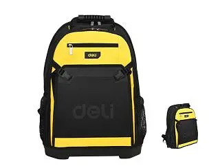 Рюкзак для инструментов с жестким пластиковым дном Deli DL586122 350х200х470мм, 3 отделения, 10 карм