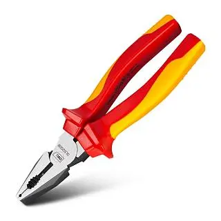 Плоскогубцы диэлектрические комбинированные Deli DL512008 200мм, сталь Cr-V, сертификат VDE для рабо