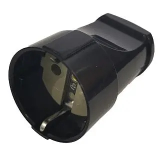 Розетка разборная General GRV-S-16-R-G-B-IP20, 16А, круглая, с/з, черная, IP20, 1/20/200
