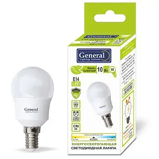Лампа Светодиодная General GLDEN-G45F-10-230-E14-2700 1/10/100