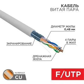 Кабель FTP 4PR 24AWG CAT5e 305 м PROCONNECT