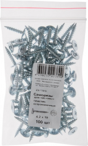 ЭЛМАКС - Саморезы для листовых пластин, остроконечные 4,2 х 19 100 шт Фасовка элмакс, электротехника, кабель, светотехника, elmax.pro