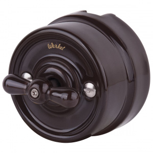 ЭЛМАКС - W5620014/ Выключатель на 4 положения двухклавишный (коричневый) Ретро элмакс, электротехника, кабель, светотехника, elmax.pro