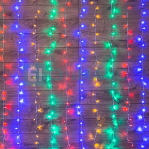 ЭЛМАКС - Гирлянда "Светодиодный Дождь" 2*3 м, свечение с динамикой, прозрачный провод, 230 В, диоды Мультикол элмакс, электротехника, кабель, светотехника, elmax.pro