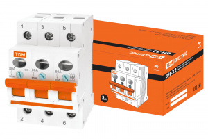 ЭЛМАКС - Выключатель нагрузки (мини-рубильник) ВН-32 3P 80A TDM элмакс, электротехника, кабель, светотехника, elmax.pro
