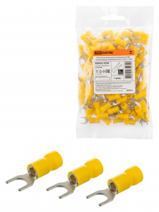 ЭЛМАКС - Наконечник вилочный изолированный НВИ с легким вводом проводника 6,0-6 (100 шт.) TDM элмакс, электротехника, кабель, светотехника, elmax.pro