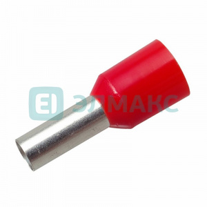ЭЛМАКС - Наконечник штыревой втулочный изолированный F-12 мм 10 мм² (НШВи 10-12) красный REXANT элмакс, электротехника, кабель, светотехника, elmax.pro