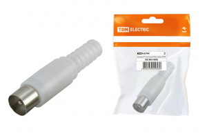 ЭЛМАКС - Штекер TV антенный пласт. без пайки белый, инд. упаковка TDM элмакс, электротехника, кабель, светотехника, elmax.pro