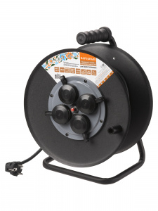 ЭЛМАКС - Удлинитель силовой УХз16-004 (метал. катушка, А3, 4 места IP44/30 м КГ 4000 Вт) Народный элмакс, электротехника, кабель, светотехника, elmax.pro