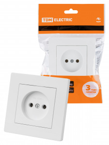 ЭЛМАКС - Розетка 2П 10А 250В белая "Сенеж" TDM элмакс, электротехника, кабель, светотехника, elmax.pro