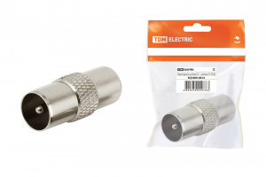 ЭЛМАКС - Переходник штекер TV - штекер TV, инд. упаковка TDM элмакс, электротехника, кабель, светотехника, elmax.pro