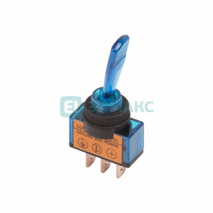ЭЛМАКС - Тумблер 12V 20А (3c) ON-OFF однополюсный с синей подсветкой (ASW-13D) REXANT элмакс, электротехника, кабель, светотехника, elmax.pro