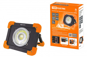 ЭЛМАКС - Прожектор переносной светодиодный ФП6, 20 Вт, 1800 лм, Li-Ion 3,7 B 6,6 A*ч, USB, TDM элмакс, электротехника, кабель, светотехника, elmax.pro