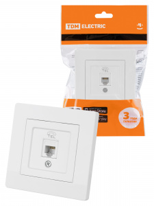 ЭЛМАКС - Розетка телефонная RJ11 белая "Сенеж" TDM элмакс, электротехника, кабель, светотехника, elmax.pro