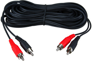 ЭЛМАКС - Шнур 2 RCA - 2 RCA, длина 1,5 метра, черный REXANT элмакс, электротехника, кабель, светотехника, elmax.pro