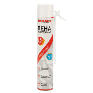 ЭЛМАКС - Пена монтажная всесезонная с трубочкой 65 л REXANT max элмакс, электротехника, кабель, светотехника, elmax.pro