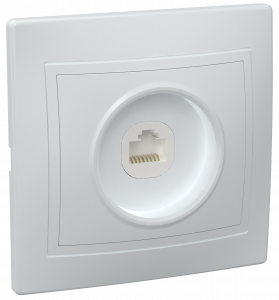 ЭЛМАКС - РК10-КБ Розетка 1местн. комп. КВАРТА (белый) элмакс, электротехника, кабель, светотехника, elmax.pro