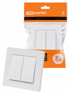 ЭЛМАКС - Выключатель на 2 направления 2 кл. 10А белый "Сенеж" TDM элмакс, электротехника, кабель, светотехника, elmax.pro
