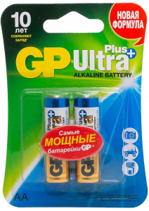 ЭЛМАКС - Батарейка щелочная GP LR6 (AA) Ultra Plus Alkaline 1.5В бл/2 (15AUPA21-2CRSB2) элмакс, электротехника, кабель, светотехника, elmax.pro