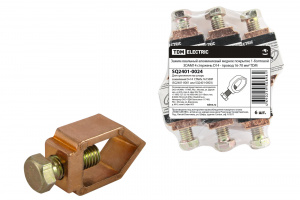 ЭЛМАКС - Зажим овальный алюминиевый медное покр. 1-болтовой ЗОАМ14 стержень D14 - провод 16-70 мм2 TDM элмакс, электротехника, кабель, светотехника, elmax.pro