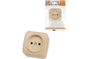 ЭЛМАКС - Розетка 2П открытой установки IP20 10А, сосна "Дача" Народная элмакс, электротехника, кабель, светотехника, elmax.pro