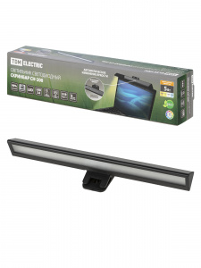 ЭЛМАКС - Светильник светодиодный на монитор СН-200, 5 Вт, авт. сенс-димм, 3000-6000 К, USB, черный, TDM элмакс, электротехника, кабель, светотехника, elmax.pro