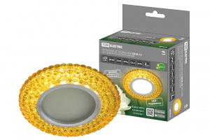 ЭЛМАКС - Светильник встраиваемый СВ 03-12 MR16 50Вт G5.3 LED подсветка 3 Вт золото/хром TDM элмакс, электротехника, кабель, светотехника, elmax.pro