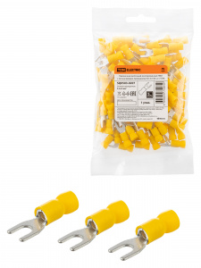 ЭЛМАКС - Наконечник вилочный изолированный НВИ с легким вводом проводника 6,0-4 (100 шт.) TDM элмакс, электротехника, кабель, светотехника, elmax.pro