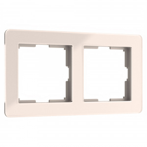 ЭЛМАКС - W0022743/ Рамка на 2 поста Acrylic (айвори) элмакс, электротехника, кабель, светотехника, elmax.pro