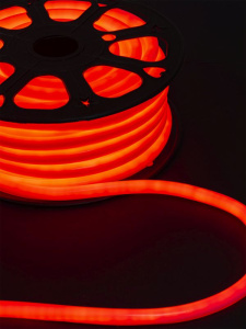 ЭЛМАКС - Гибкий неон круглый SMD2835-120 LED/м-220 В-6,5 Вт/м-IP67-красный (25м) TDM элмакс, электротехника, кабель, светотехника, elmax.pro