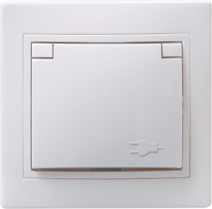ЭЛМАКС - РСбш10-3-КБ Розетка 1местн. c з/к с защ. штор. с крышкой 16А Кварта (белый) элмакс, электротехника, кабель, светотехника, elmax.pro