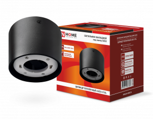 ЭЛМАКС - Светильник накладной ЦИЛИНДР ПОТОЛОЧНЫЙ-GX53-П BL пластик под лампу GX53 230B черный IP20 IN HOME элмакс, электротехника, кабель, светотехника, elmax.pro