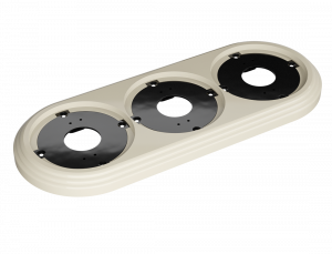 ЭЛМАКС - Рамка трехместная пластиковая, 234x92x14 мм, цвет - слоновая кость, серия УСАДЬБА, ТМ МЕЗОНИНЪ элмакс, электротехника, кабель, светотехника, elmax.pro