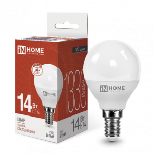 ЭЛМАКС - Лампа светодиодная LED-ШАР-VC 14Вт 230В E14 4000K 1330Лм IN HOME элмакс, электротехника, кабель, светотехника, elmax.pro