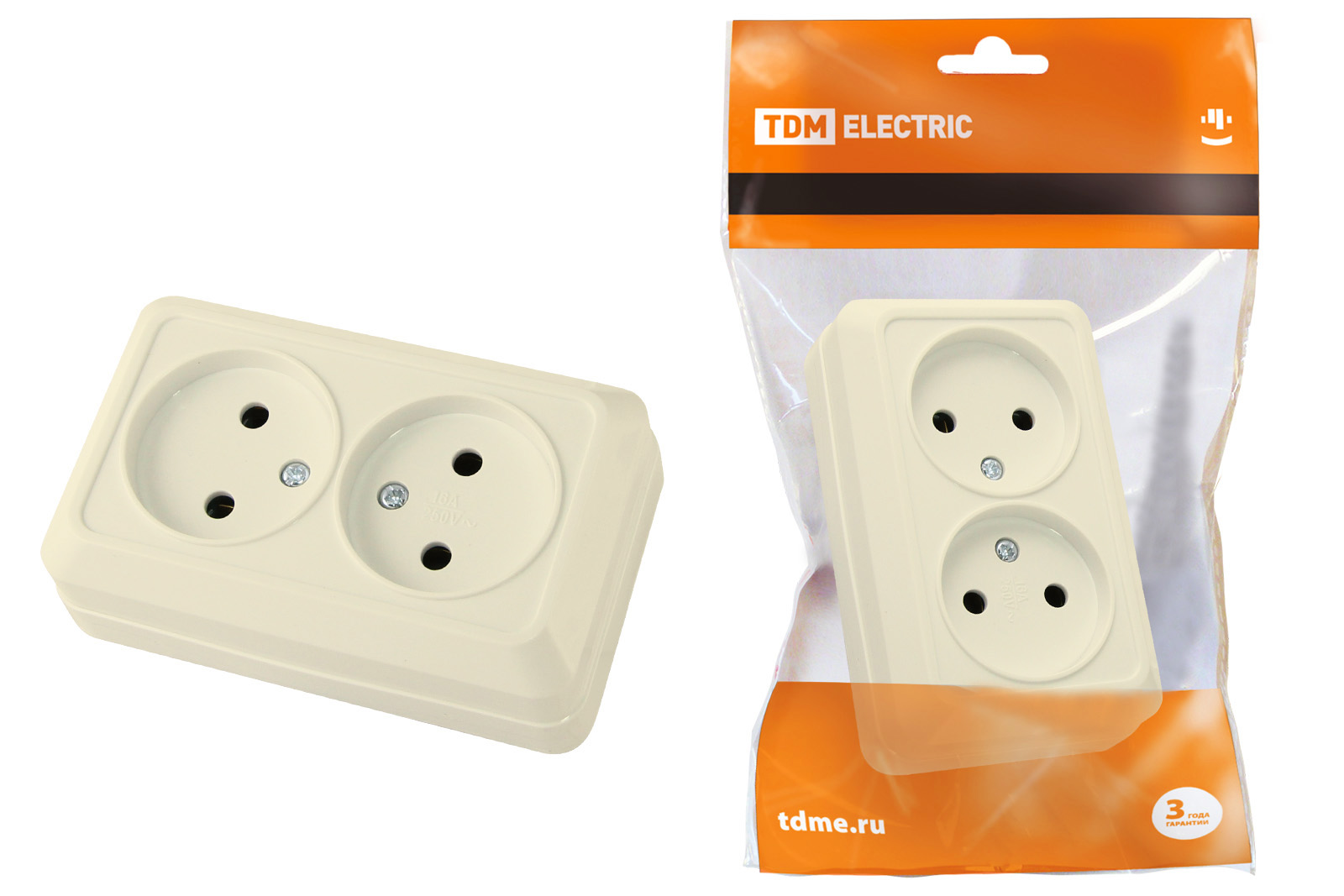 ЭЛМАКС - Розетка двойная 2П открытой установки IP20 10А, сл. кость "Ладога" TDM элмакс, электротехника, кабель, светотехника, elmax.pro