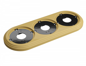 ЭЛМАКС - Рамка трехместная пластиковая, 234x92x14 мм, цвет - песочное золото, серия УСАДЬБА, ТМ МЕЗОНИНЪ элмакс, электротехника, кабель, светотехника, elmax.pro