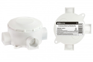 ЭЛМАКС - Распаячная коробка ОП D80х35мм, IP42, 3-х рожковая, белая, инд. штрихкод TDM элмакс, электротехника, кабель, светотехника, elmax.pro