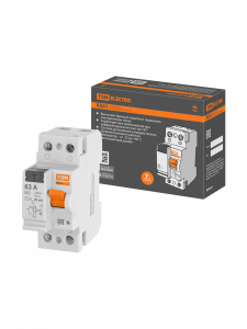 ЭЛМАКС - УЗО ВД63 2Р 63А 30мА (электронное) TDM элмакс, электротехника, кабель, светотехника, elmax.pro