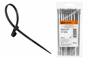 ЭЛМАКС - Хомут нейлоновый с монтажным отверстием 3,5х100 мм (черный) (100шт) TDM элмакс, электротехника, кабель, светотехника, elmax.pro