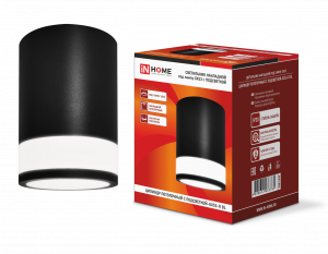 ЭЛМАКС - Светильник накладной ЦИЛИНДР ПОТОЛОЧНЫЙ С ПОДСВЕТКОЙ-GX53-П BL пластиковый под лампу GX53 230B черны элмакс, электротехника, кабель, светотехника, elmax.pro