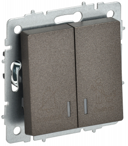 ЭЛМАКС - BRITE Выключ. 2-кл. с инд. отел. 10А ВС10-2-9-БрТБ бр. IEK элмакс, электротехника, кабель, светотехника, elmax.pro