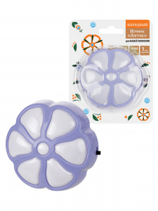 ЭЛМАКС - Ночник "Лютик" с выключателем, 0,5 Вт, фиолетовый, 220 В Народный элмакс, электротехника, кабель, светотехника, elmax.pro