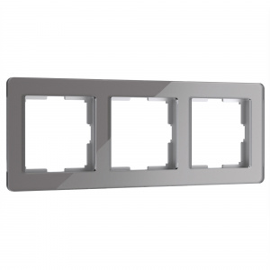 ЭЛМАКС - W0032704/ Рамка на 3 поста Acrylic (графит) элмакс, электротехника, кабель, светотехника, elmax.pro
