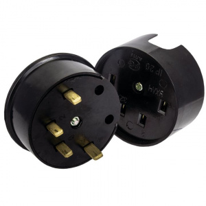 ЭЛМАКС - Разъем РШ-ВШ 32А 380В 3P+PE ОУ карболитовый черн. EKF элмакс, электротехника, кабель, светотехника, elmax.pro