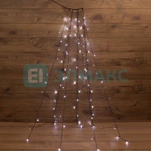 ЭЛМАКС - Елочная гирлянда с кольцом, 7 нитей по 1,8 метра, цвет диодов белый, не соединяется элмакс, электротехника, кабель, светотехника, elmax.pro