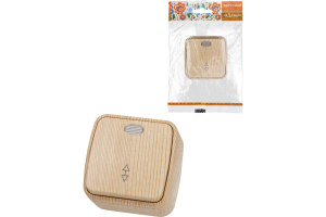 ЭЛМАКС - Переключатель на 2 направления 1-кл. открытой установки с подсветкой IP20 10А, сосна "Дача" Народная элмакс, электротехника, кабель, светотехника, elmax.pro