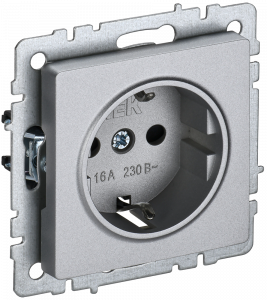 ЭЛМАКС - BRITE Роз. с з/к/ш 16А РС14-1-0-БрА алюм. IEK элмакс, электротехника, кабель, светотехника, elmax.pro