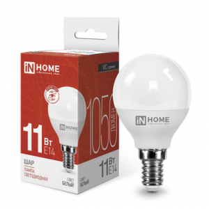 ЭЛМАКС - Лампа светодиодная LED-ШАР-VC 11Вт 230В Е14 4000К 820Лм IN HOME элмакс, электротехника, кабель, светотехника, elmax.pro