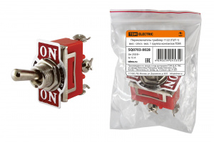 ЭЛМАКС - Переключатель-тумблер 1122 (П2Т-1) вкл.- откл.- вкл. 1 группа контактов TDM элмакс, электротехника, кабель, светотехника, elmax.pro