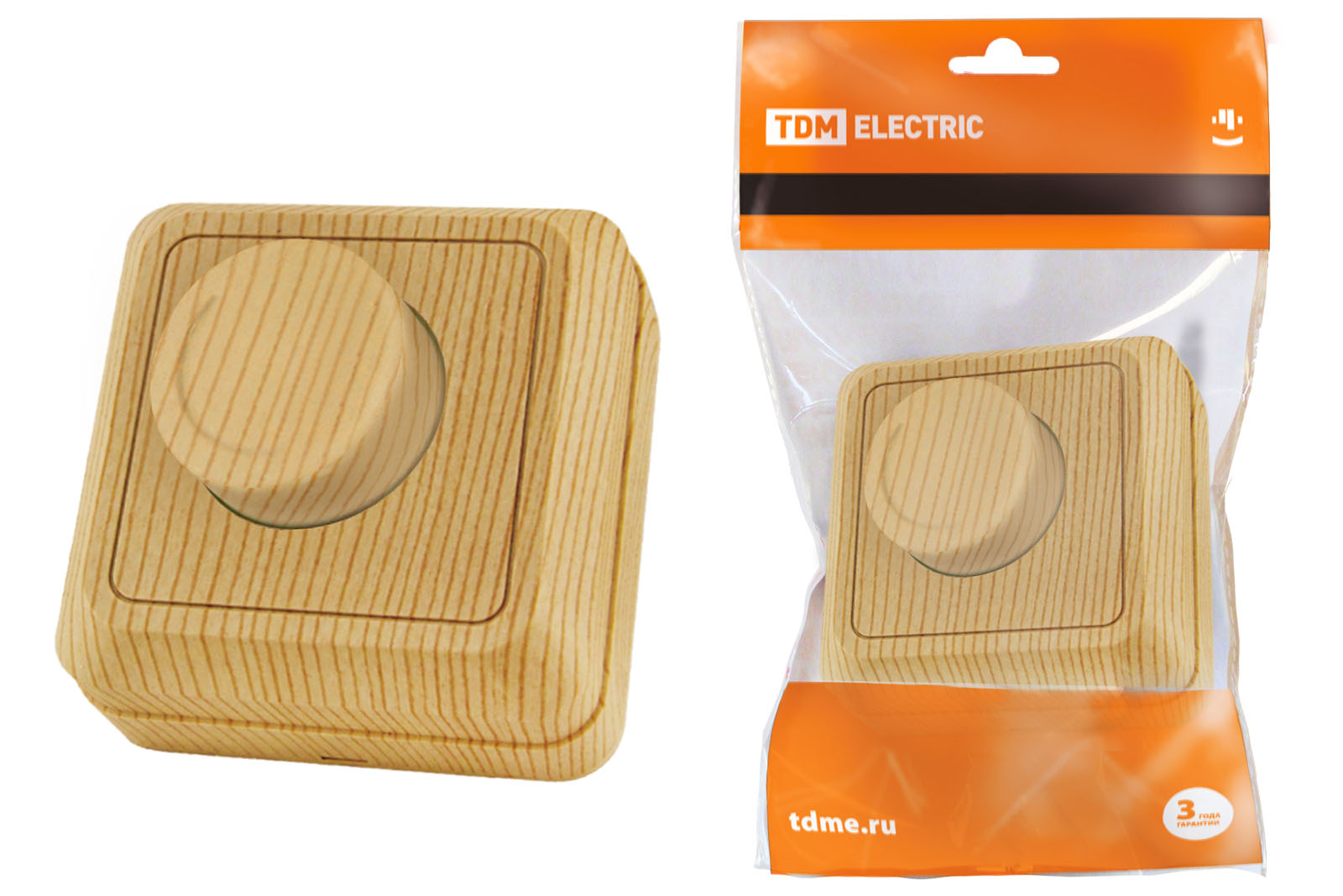 ЭЛМАКС - Светорегулятор поворотный RL 600Вт IP20 сосна "Ладога" TDM элмакс, электротехника, кабель, светотехника, elmax.pro